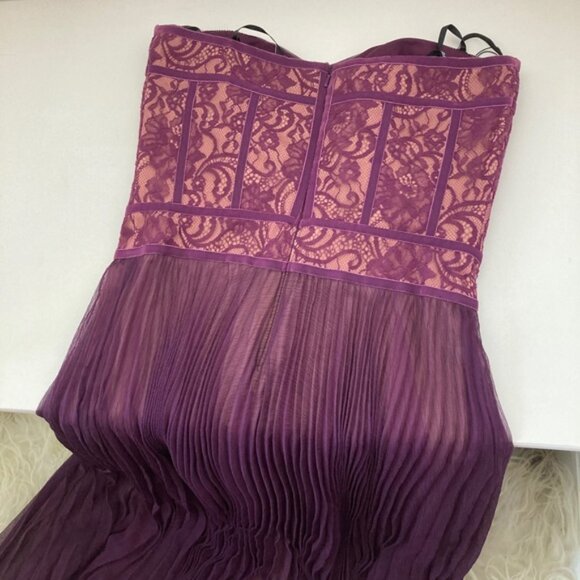 Tadashi Shoji Evening Dress Chiffon Lace - Picture 9 of 13